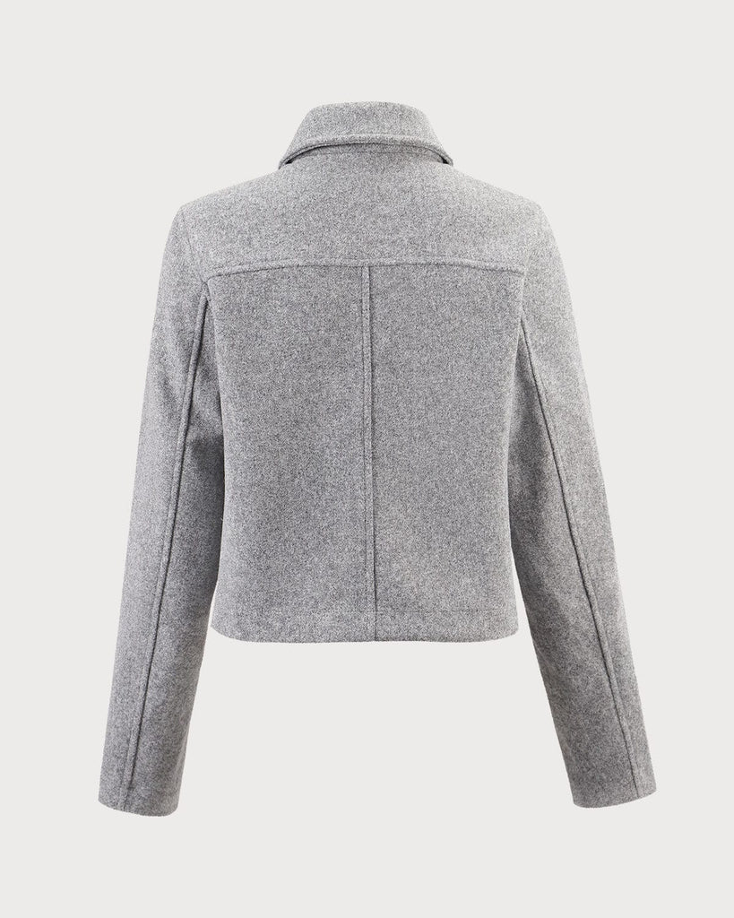 The Grey Collared Pocket Jacket Outerwear - RIHOAS