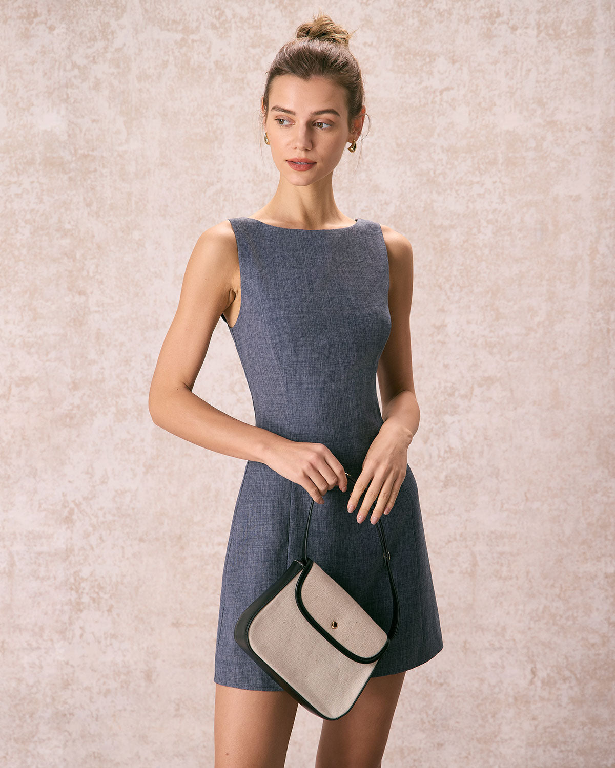 Olive Solid Sleeveless Mini Dress