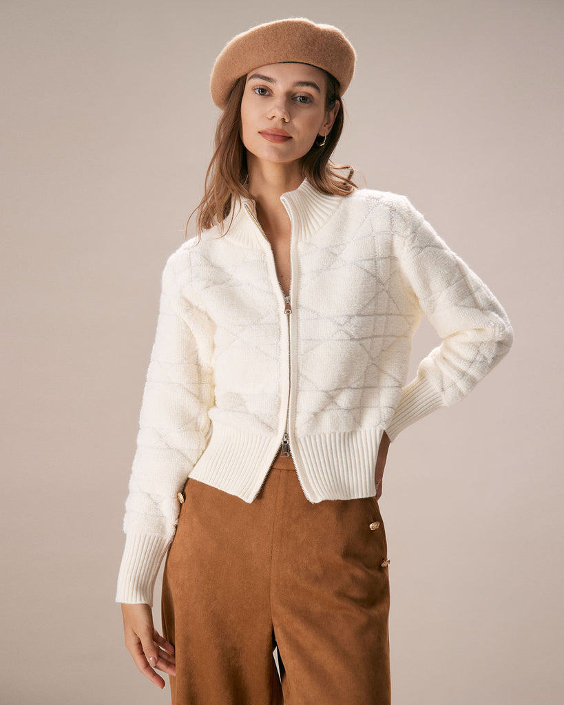 The Half Turtleneck Zipper Jacket Apricot Outerwear - RIHOAS