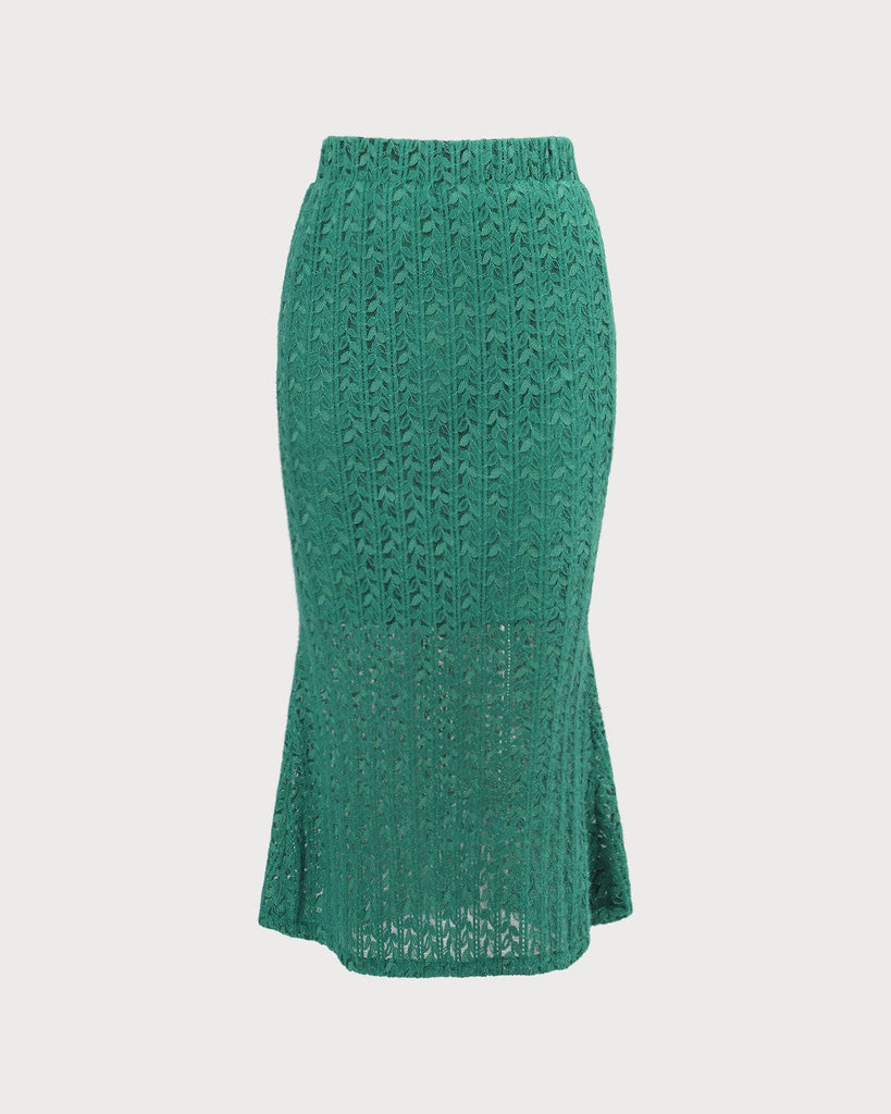 The High Waisted Mermaid Skirt Green Bottoms - RIHOAS