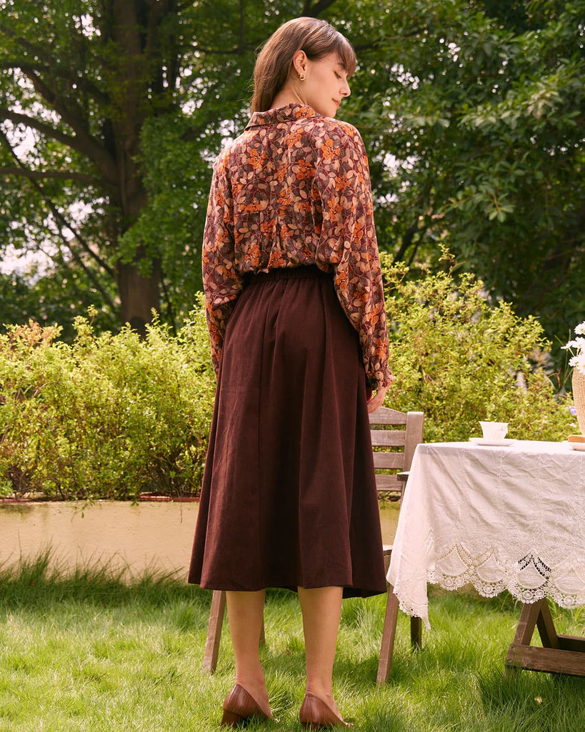 The High Waisted Pocket Midi Skirt Bottoms - RIHOAS