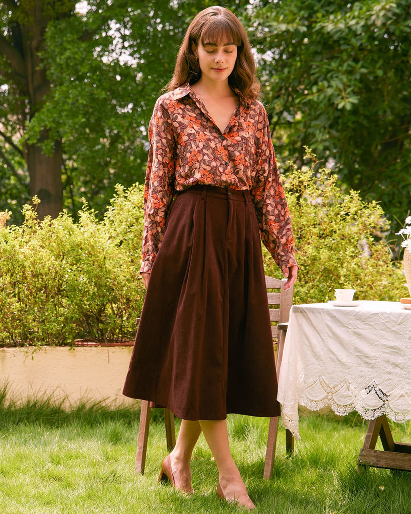 The High Waisted Pocket Midi Skirt Bottoms - RIHOAS