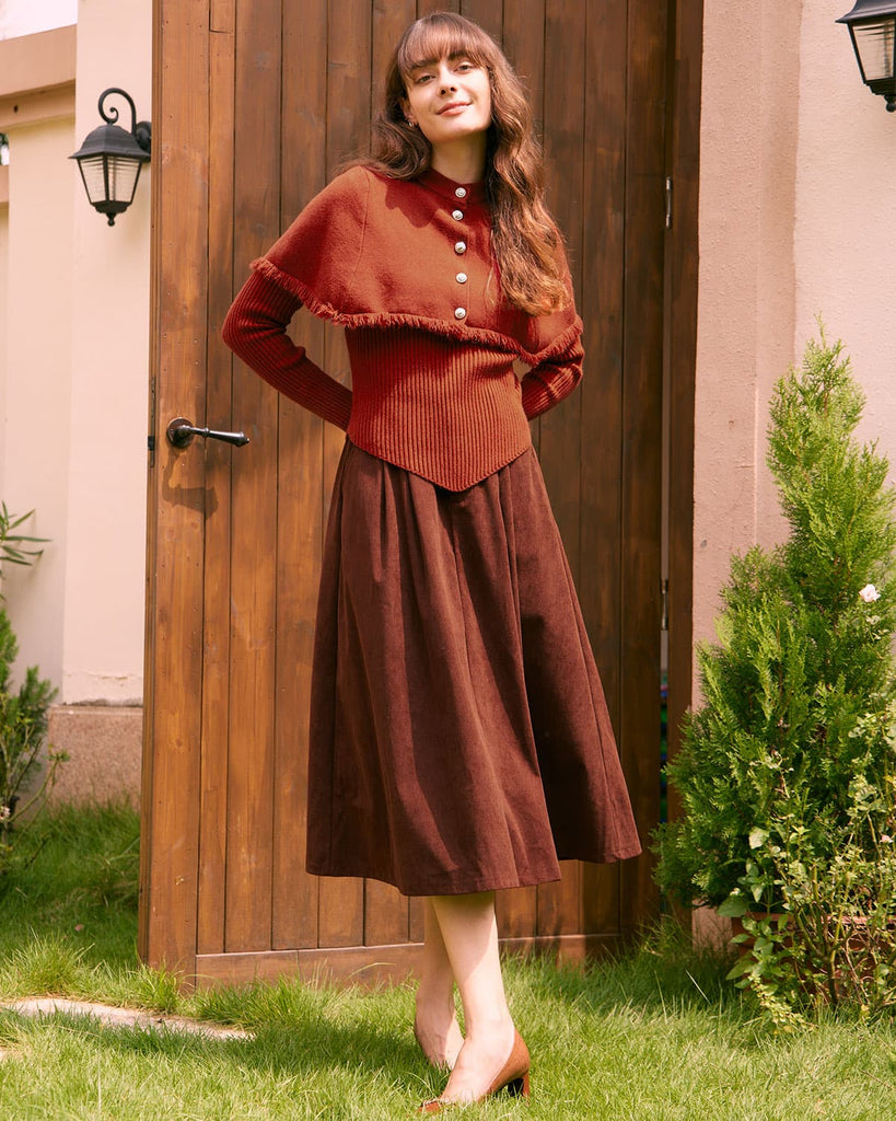 The High Waisted Pocket Midi Skirt Bottoms - RIHOAS