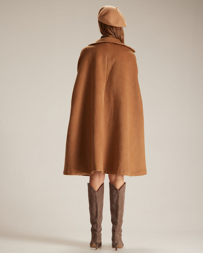 The Khaki Single Breasted Cape Outerwear - RIHOAS