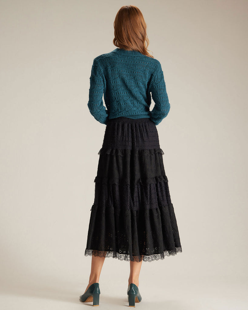 The Lace Elastic-Waist Skirt Bottoms - RIHOAS