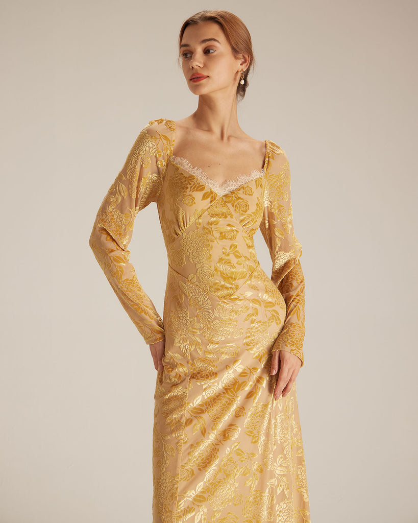 The Lace Trim Burnout Dress Dresses - RIHOAS