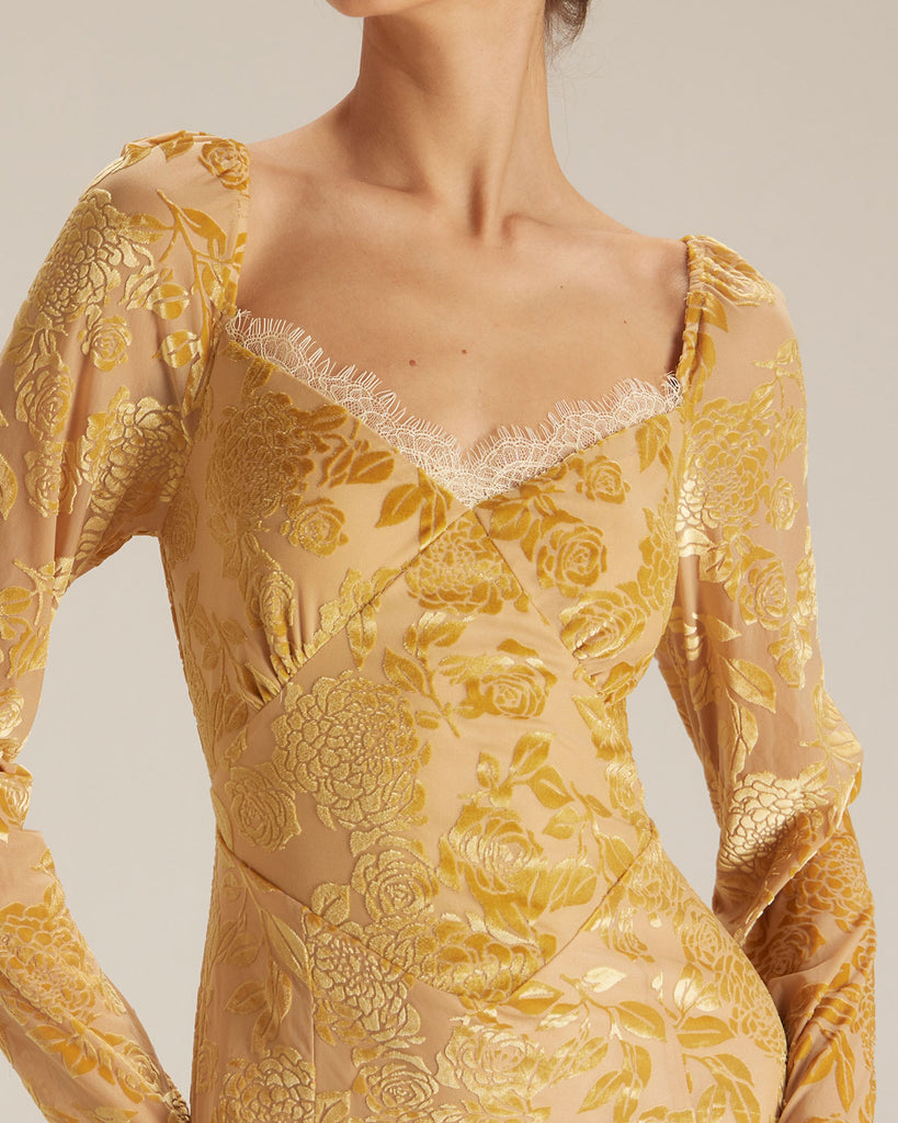 The Lace Trim Burnout Dress Dresses - RIHOAS