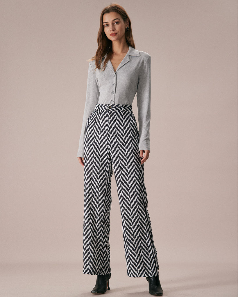 The Lapel Button Down Ribbed Top Tops - RIHOAS