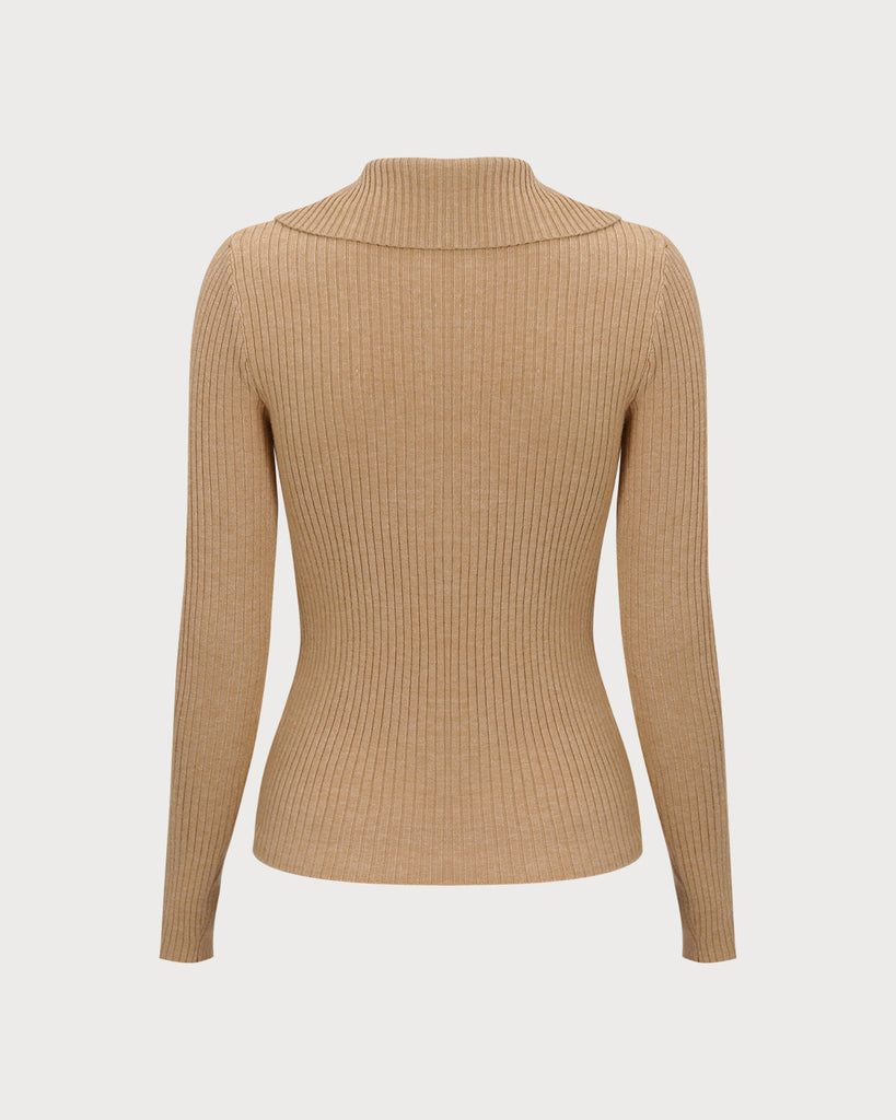 The Lapel Buttoned Knit Top Tops - RIHOAS