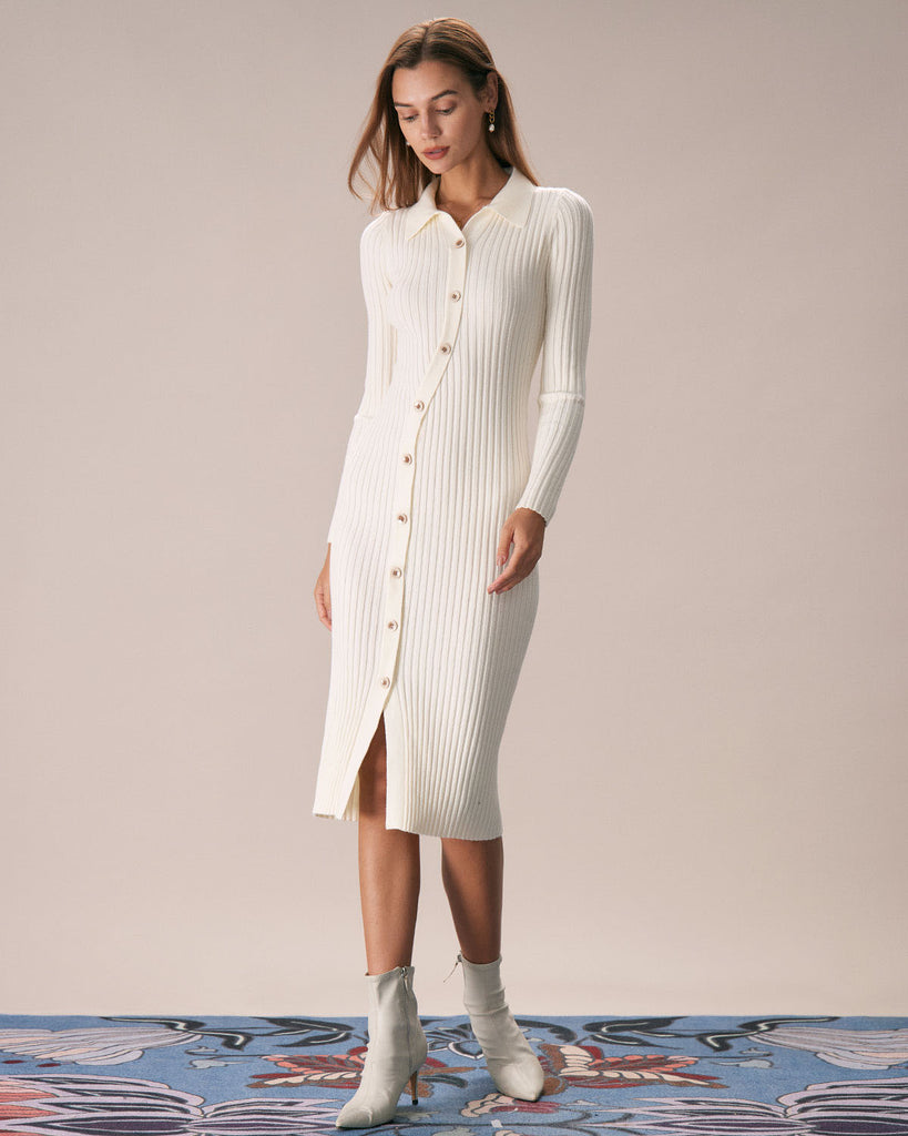 The Lapel Buttoned Slim Dress Dresses - RIHOAS