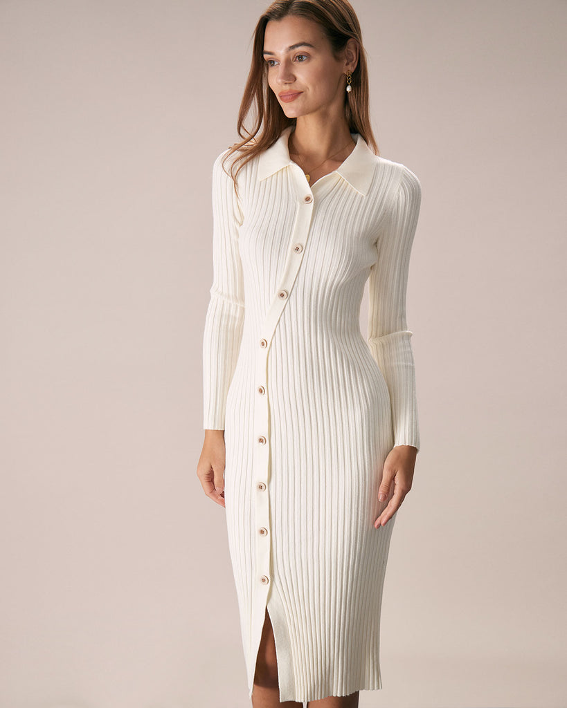 The Lapel Buttoned Slim Dress Dresses - RIHOAS