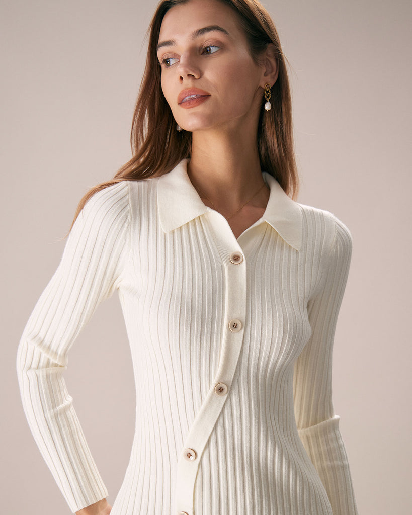 The Lapel Buttoned Slim Dress Dresses - RIHOAS