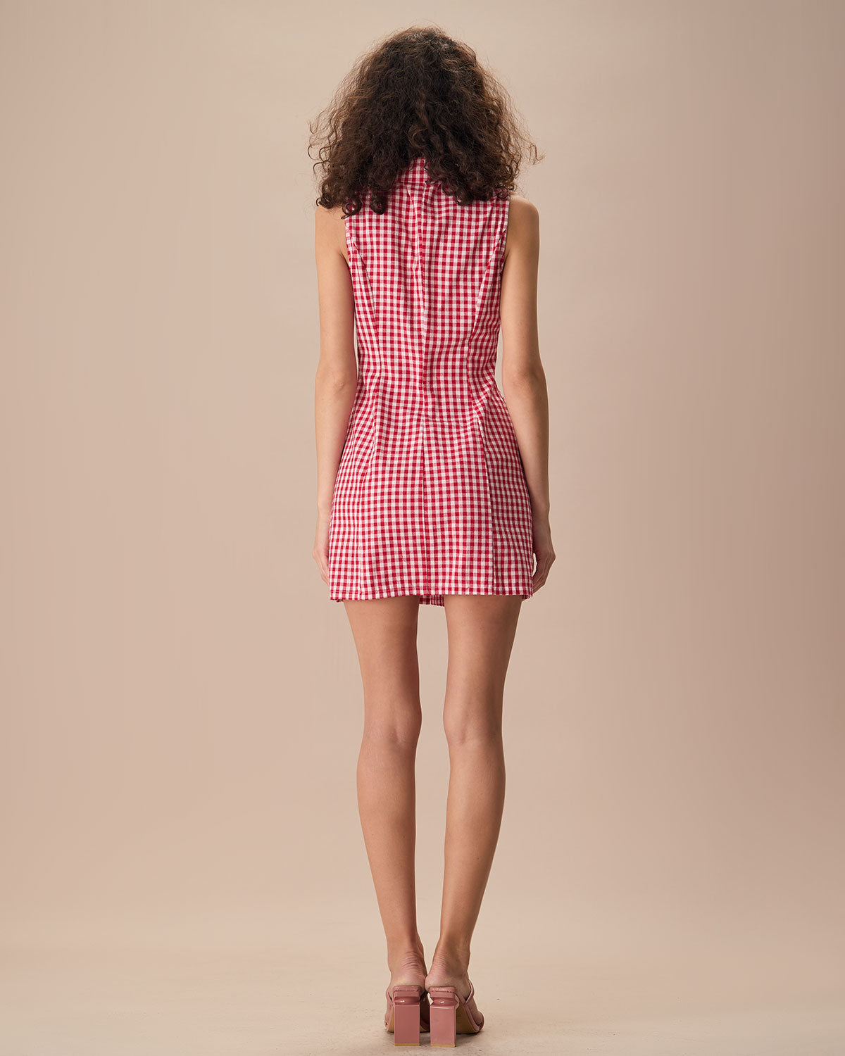 Sleeveless tartan dress clearance