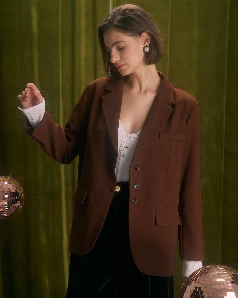 The Lapel Single Breasted Blazer Outerwear - RIHOAS