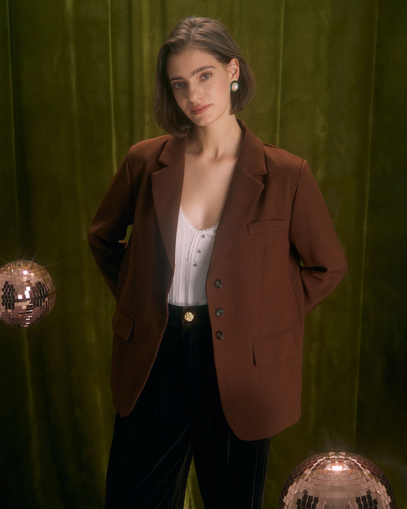 The Lapel Single Breasted Blazer Outerwear - RIHOAS