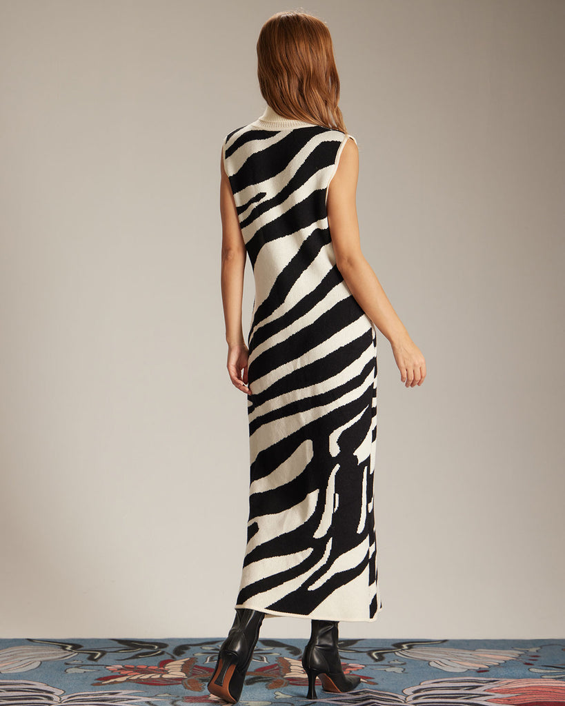 The Mock Neck Tank Sweater Dress Dresses - RIHOAS