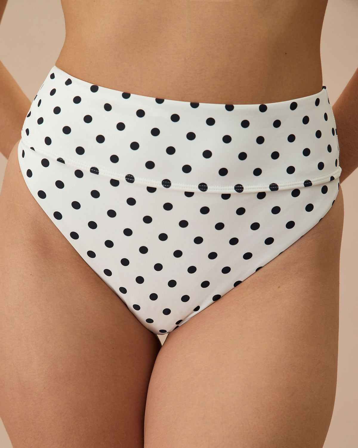 Polka Dot High Waist Bikini Bottom