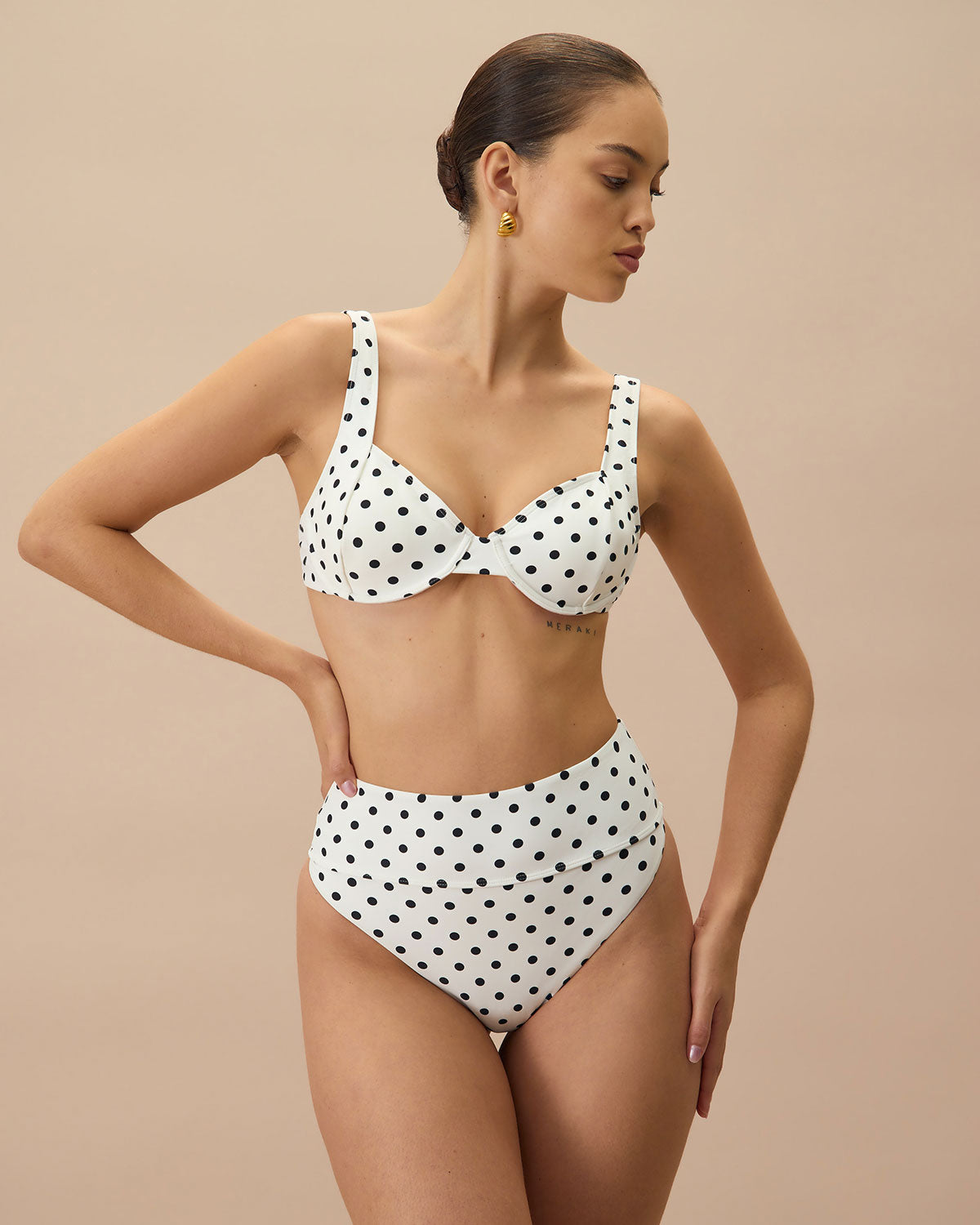 White And Black Polka Dot Bikini White And Black Polka Dot Bikini