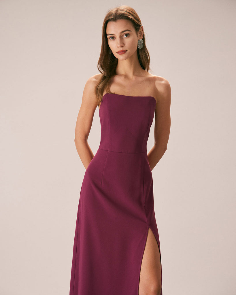 The Purple Pearl Strap Maxi Dress Purple Dresses - RIHOAS
