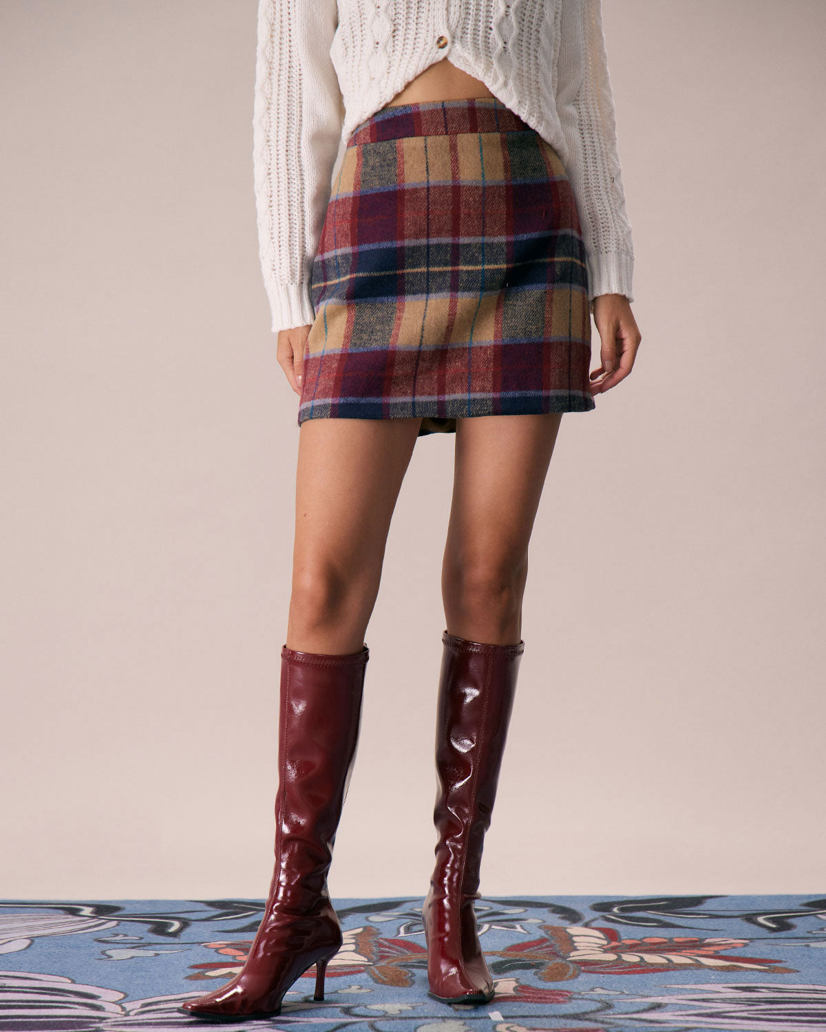 The Red Plaid Zipper Fly Tweed Mini Skirt Reviews Red Bottoms RIHOAS
