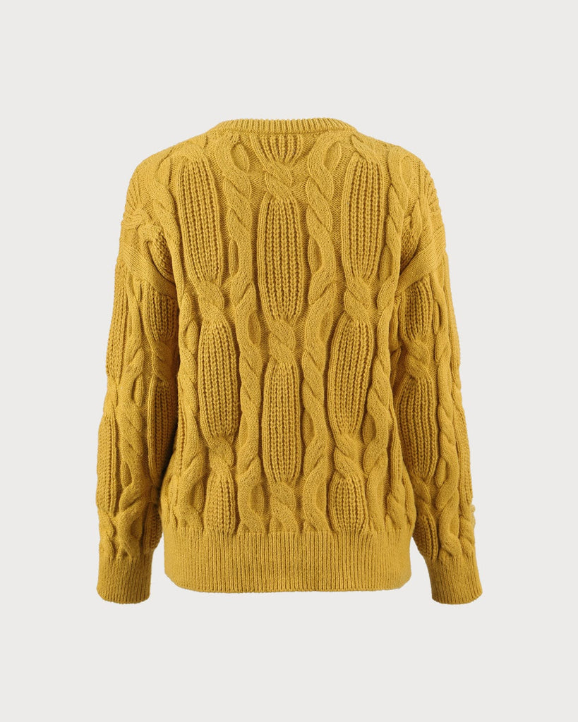 The Round Neck Crochet Roses Sweater Tops - RIHOAS