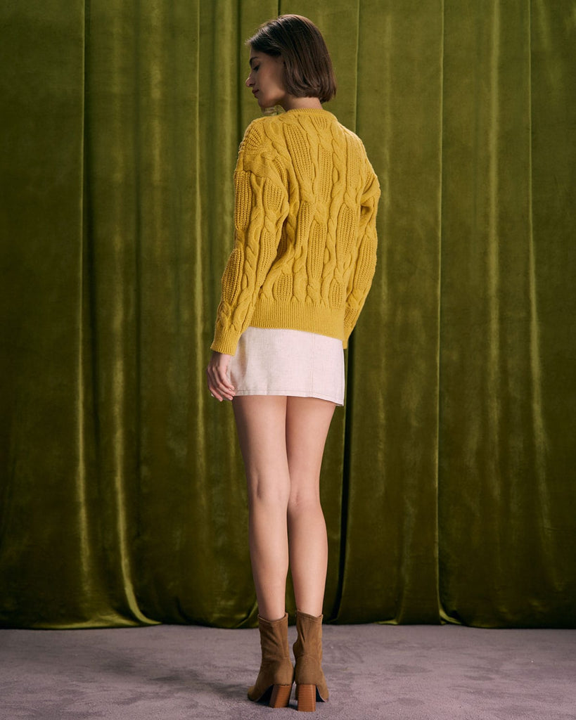 The Round Neck Crochet Roses Sweater Tops - RIHOAS