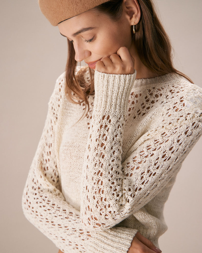 The Round Neck Hollow Knitted Top Tops - RIHOAS