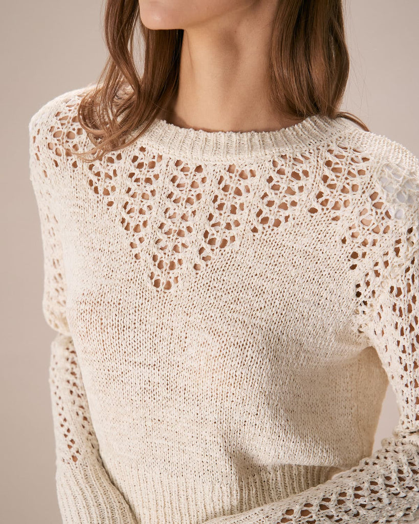 The Round Neck Hollow Knitted Top Tops - RIHOAS