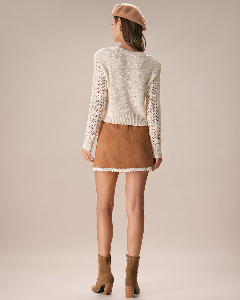 The Round Neck Hollow Knitted Top Tops - RIHOAS