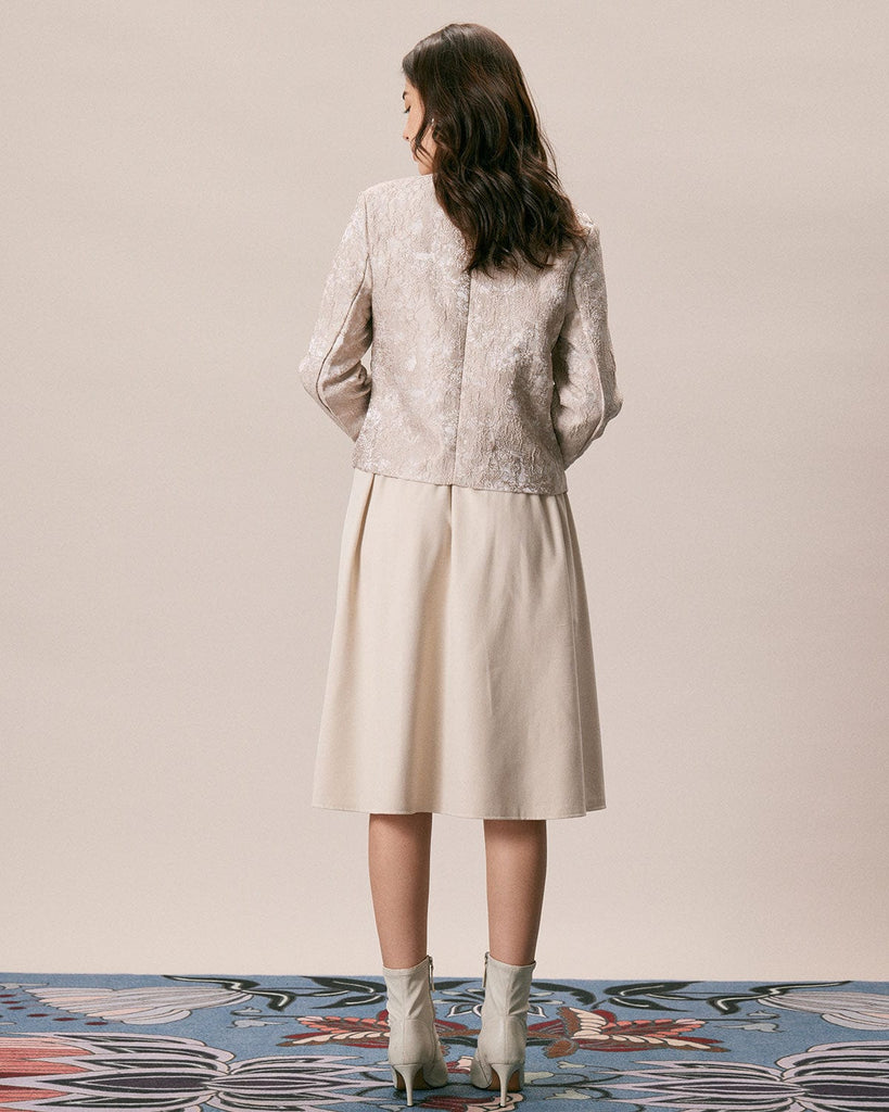 The Round Neck Jacquard Jacket Outerwear - RIHOAS