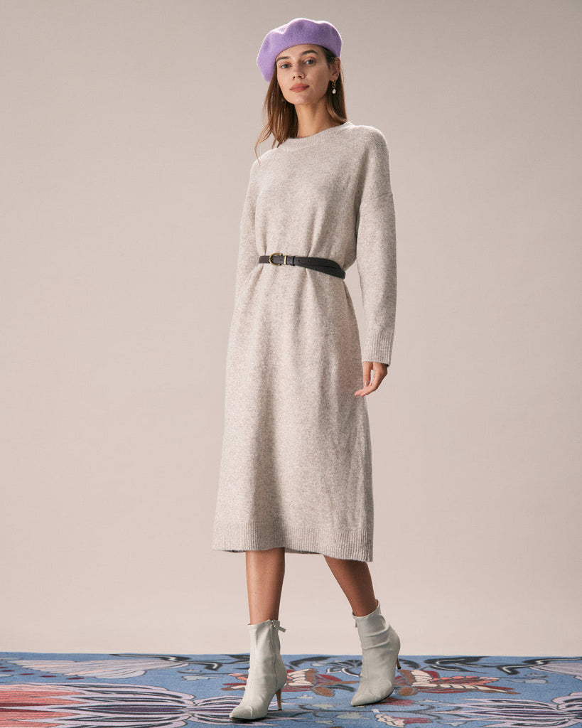The Round Neck Knitted Dress Dresses - RIHOAS