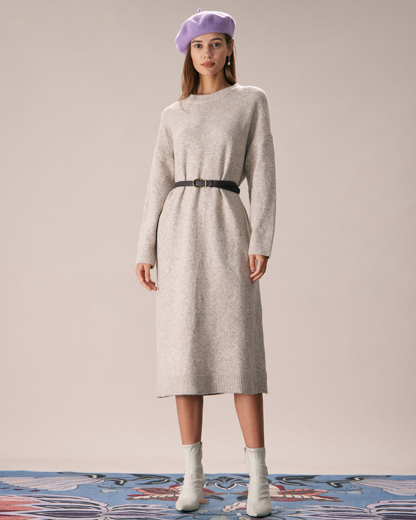 The Round Neck Knitted Dress Dresses - RIHOAS