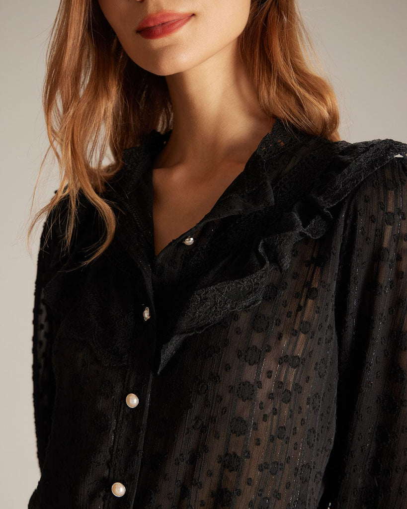 The Ruffled Lace Top Tops - RIHOAS