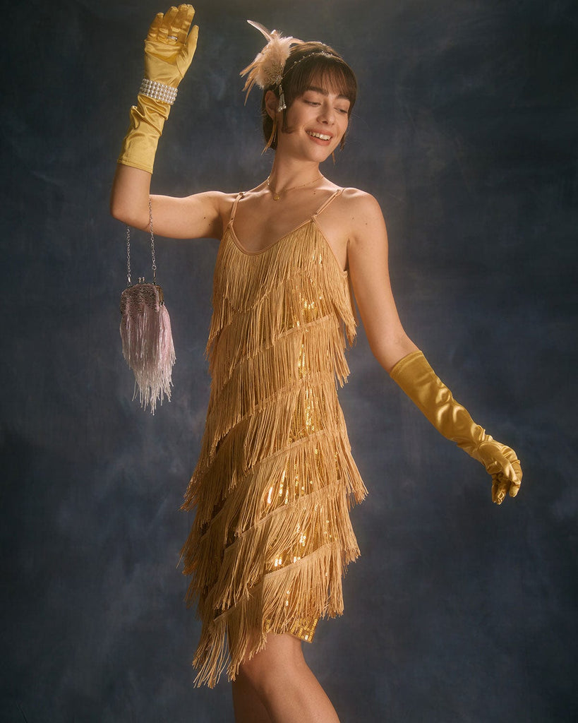 The Sequin Fringe Slip Dress Dresses - RIHOAS