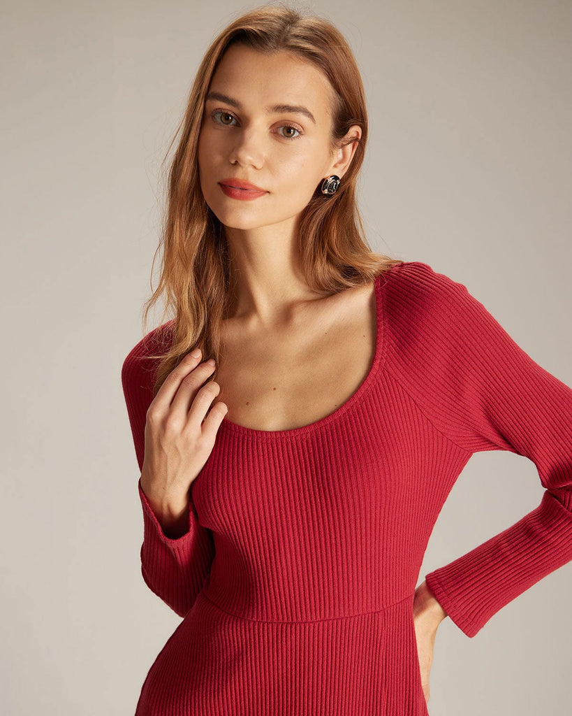 The Side Split Ribbed Dress Dresses - RIHOAS