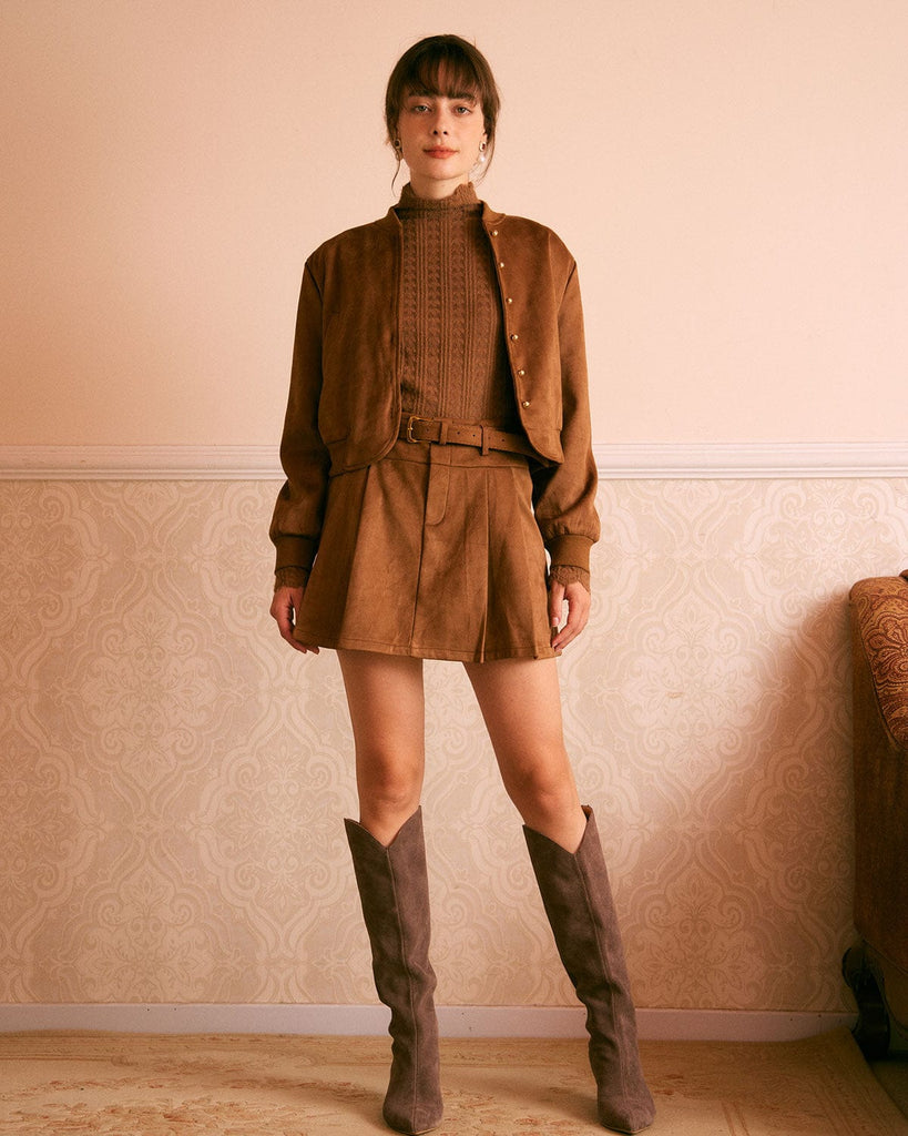 The Single-Breasted Suede Jacket Outerwear - RIHOAS
