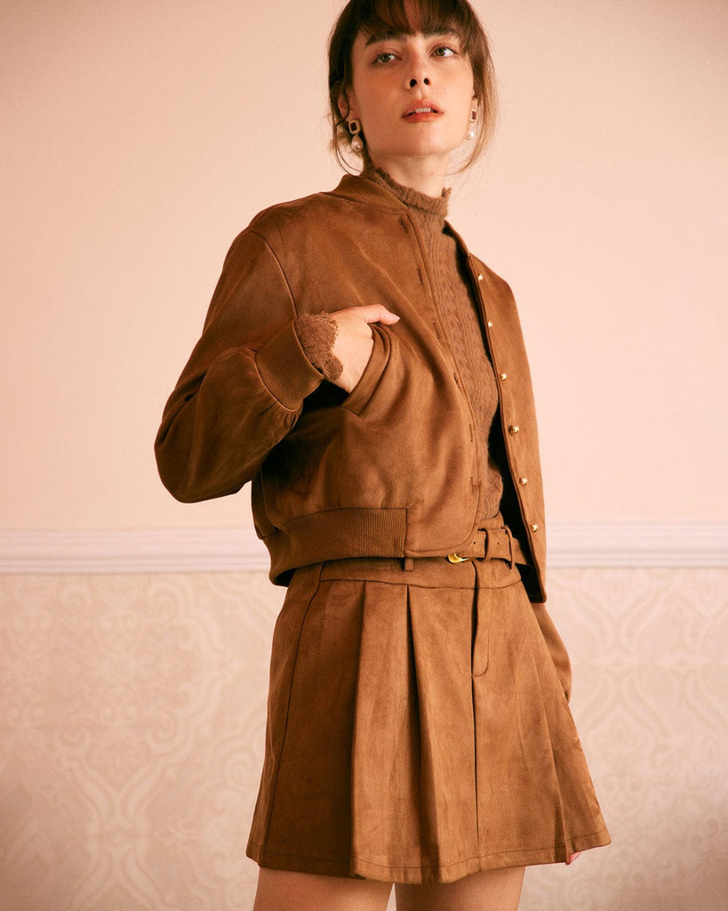The Single-Breasted Suede Jacket Outerwear - RIHOAS