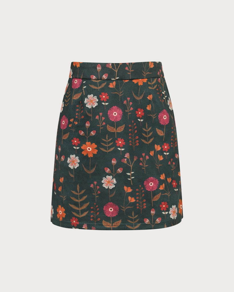 The Slant Pocket Floral Mini Skirt Bottoms - RIHOAS