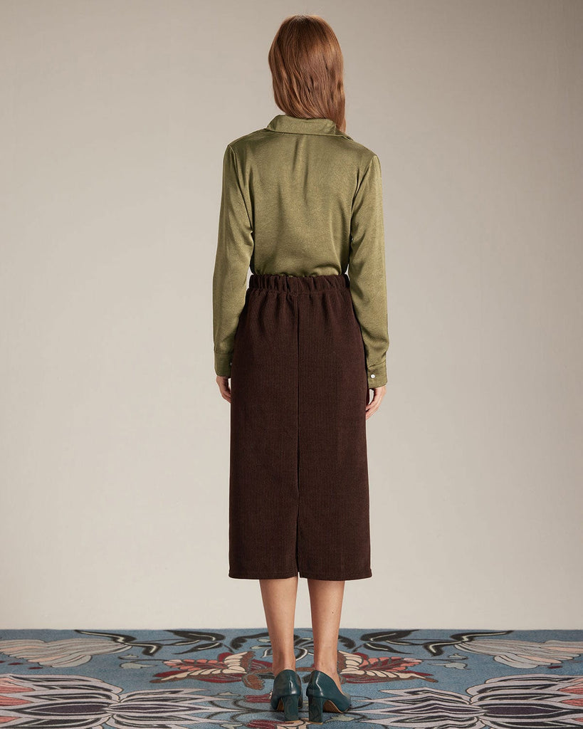 The Solid Color Button Satin Shirt Tops - RIHOAS