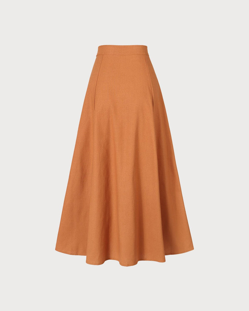 The Solid Color Pocket Midi Skirt Bottoms - RIHOAS