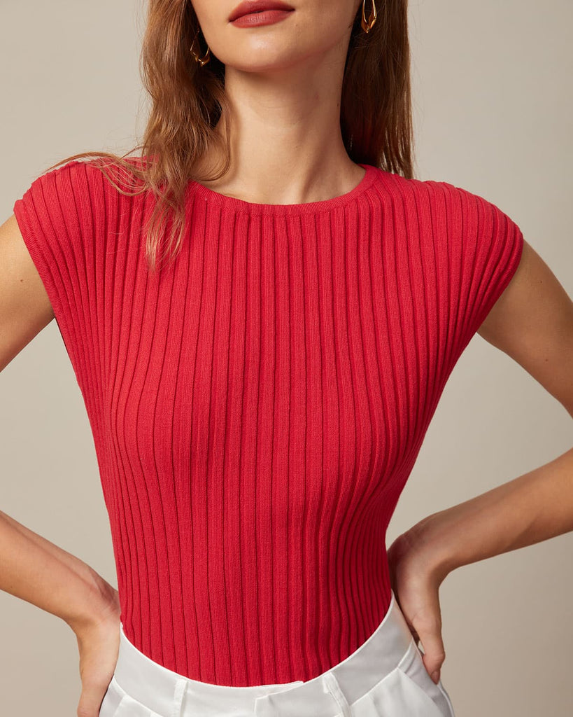 The Solid Slim Ribbed Tee Tops - RIHOAS