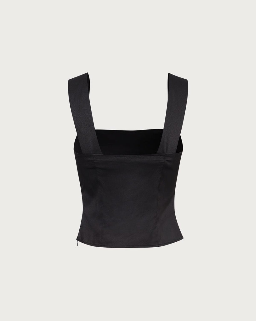 The Square Neck Embroidery Cami Top Tops - RIHOAS