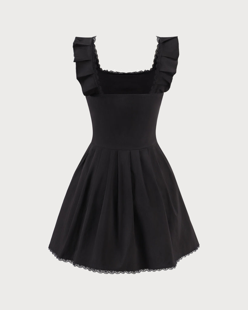 The Square Neck Ruffle Mini Dress Dresses - RIHOAS
