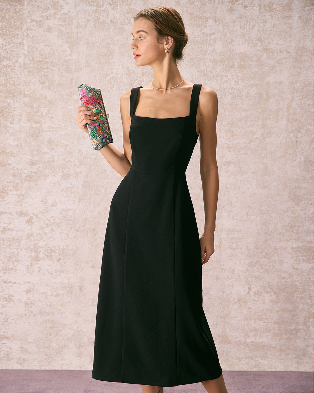 The Square Neck Sheath Dress Dresses - RIHOAS