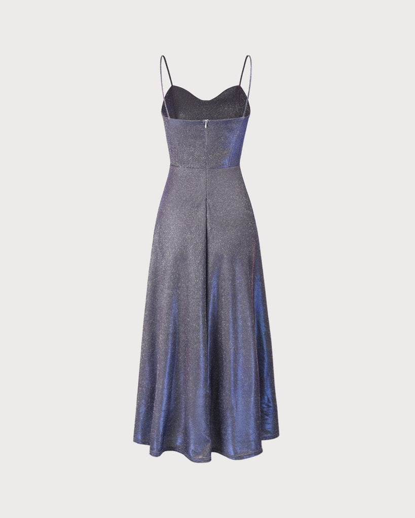 The Sweetheart Neck Glitter Maxi Dress Dresses - RIHOAS