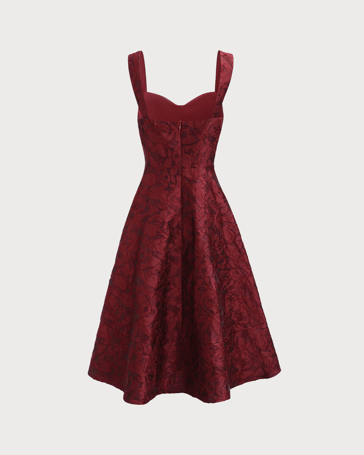 The Red Sweetheart Neck Jacquard Midi Dress & Reviews - Red - Dresses