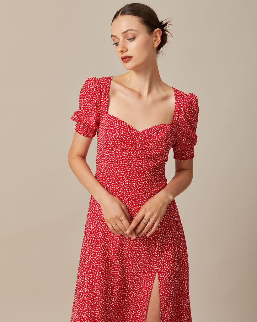 The Sweetheart Neck Puff Sleeve Dress Dresses - RIHOAS