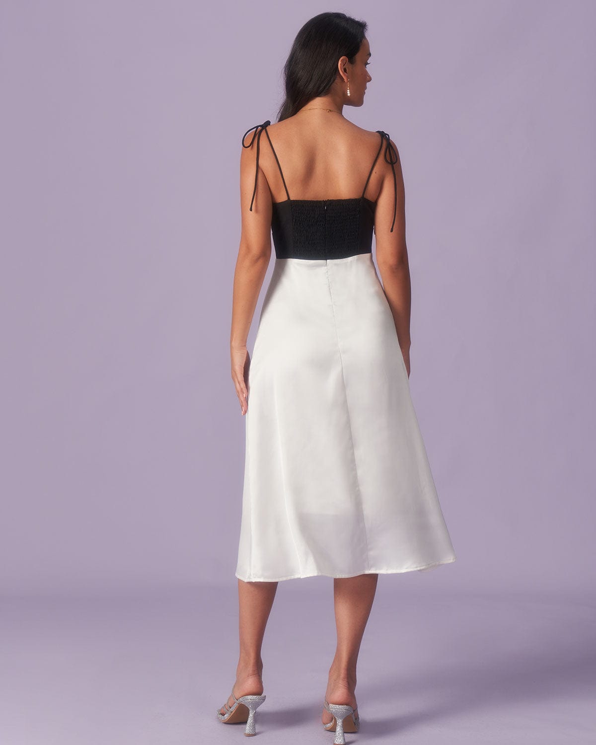 Satin backless deals midi dress