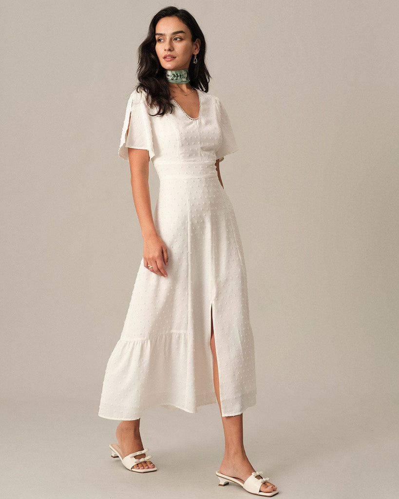 The Textured Pleated Maxi Dress Dresses - RIHOAS
