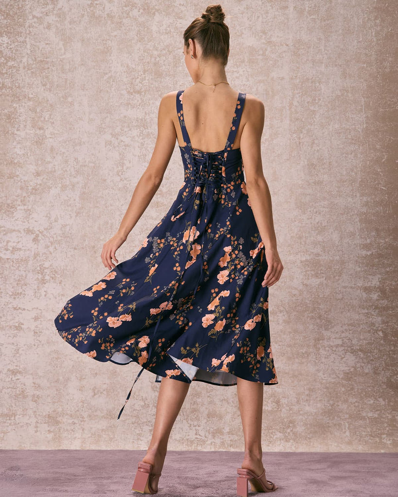 The Tie Ruched Floral Dress Dresses - RIHOAS